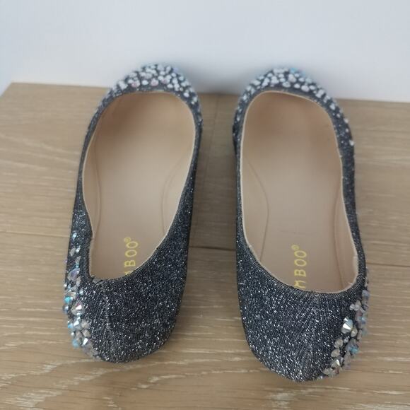 Bamboo | Rhinestone Jeweled Silver Flats 8 - Picture 6 of 7